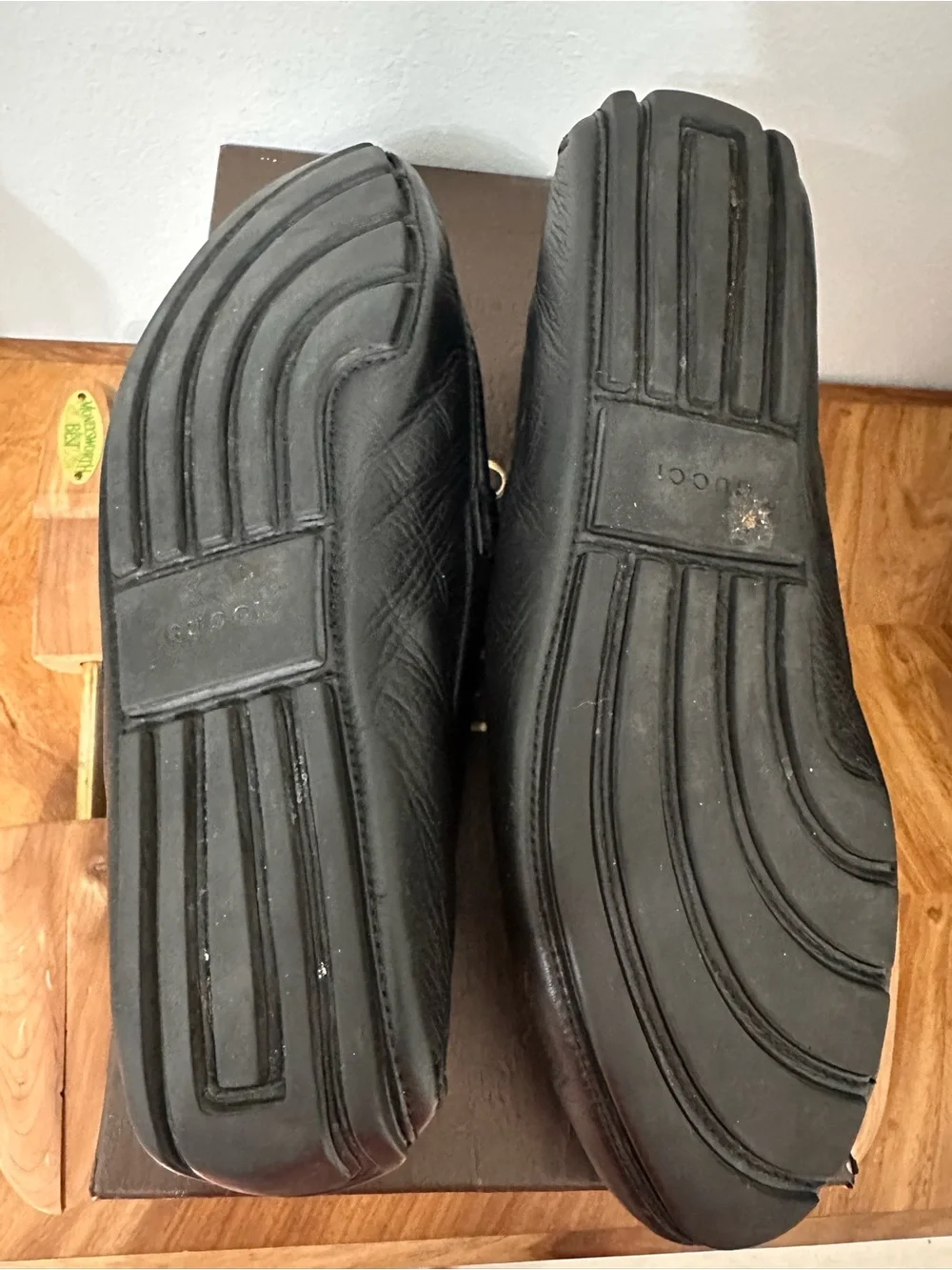 Gucci Men's Black Leather Slip On loafers SZ 10 UK/US 11 Classic Preppy GUC
